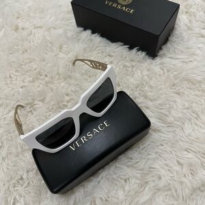 Versace White and Gold Sunglasses